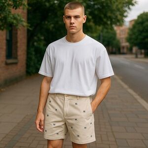 J. Crew Tan Flat Front Shorts Cotton Blend Casual